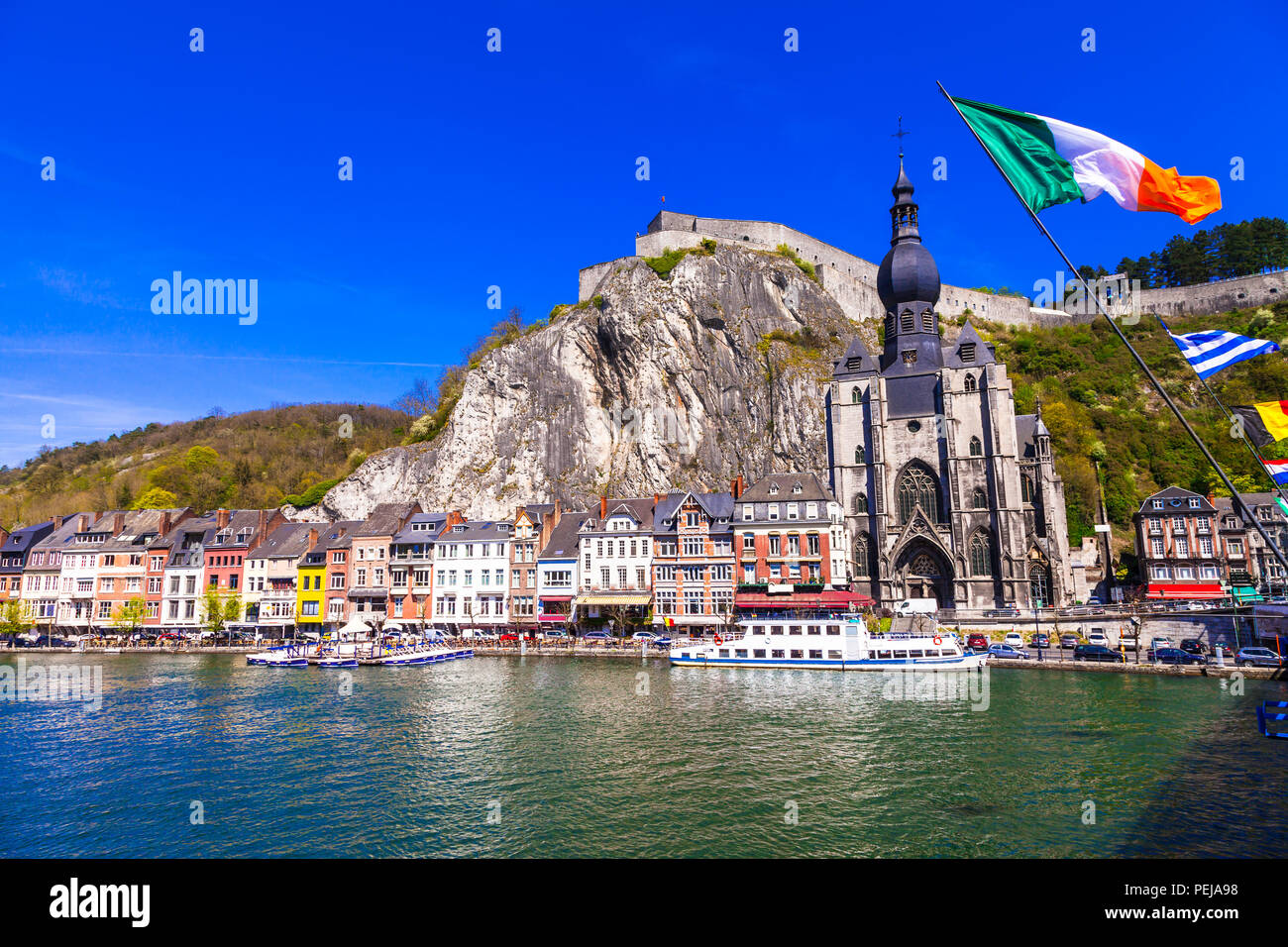 Schöne Dinant Dorf, Panoramaaussicht, Belgien Stockfoto