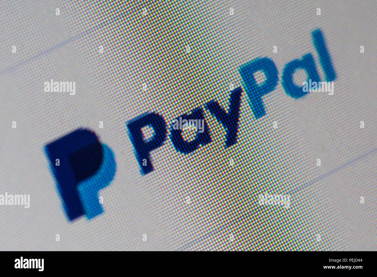 PayPal Webseite - Computer Bild und Logo Stockfoto