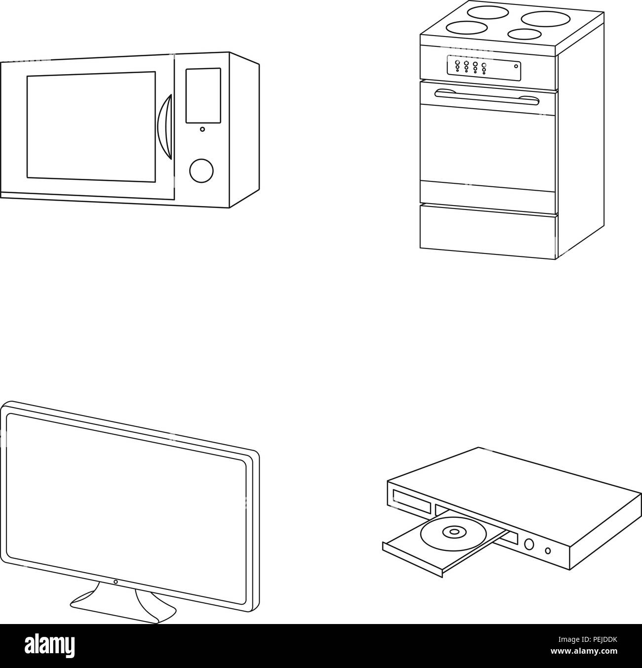 Geräte, Sammlung, Gemütlichkeit, Festplatte, Elektrotechnik, Elektro,  Geräte, Alltag, Gas, Glas, Home, Haushalt, Icon, Illustration,  Informationen, isoliert, Reihen, Küche, Leben, Material, Metall, Mikrowelle,  Monitor, Outline, Kunststoff, Player ...