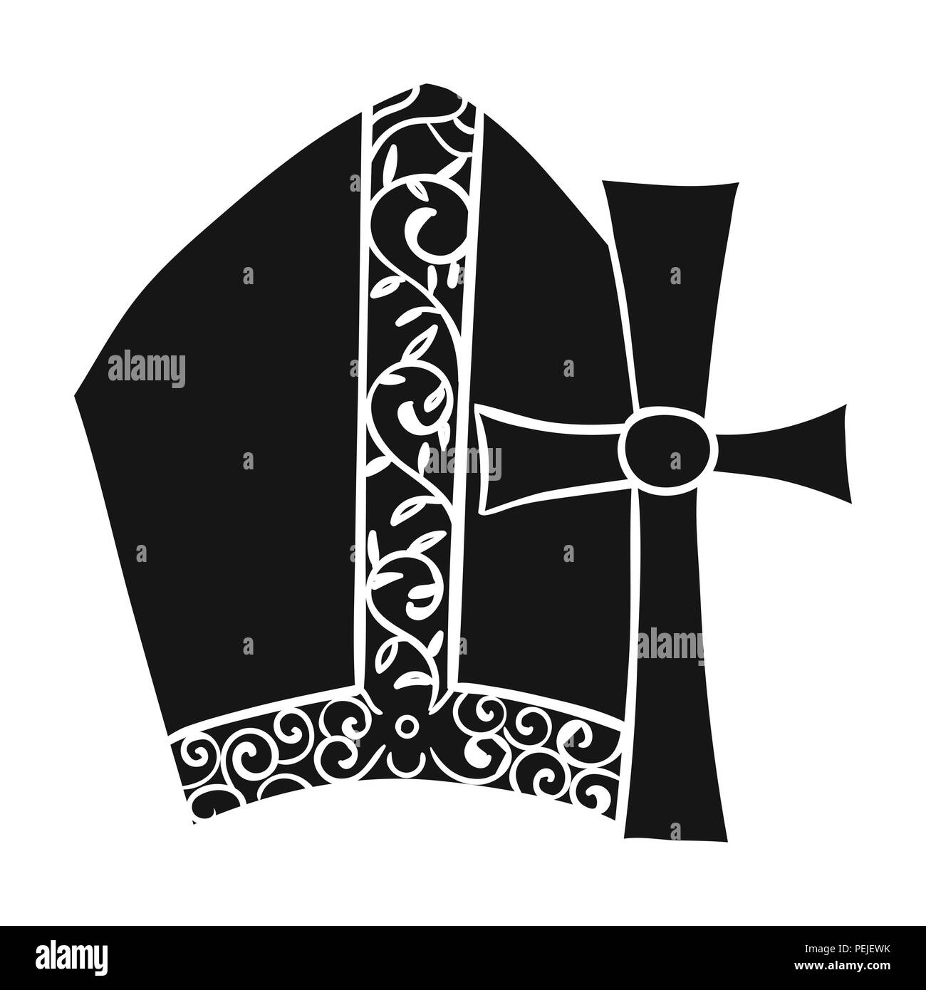 Vatikan Symbole Symbol in schwarz auf weißem Hintergrund. Italien Land symbol Vektor Illustration. Stock Vektor