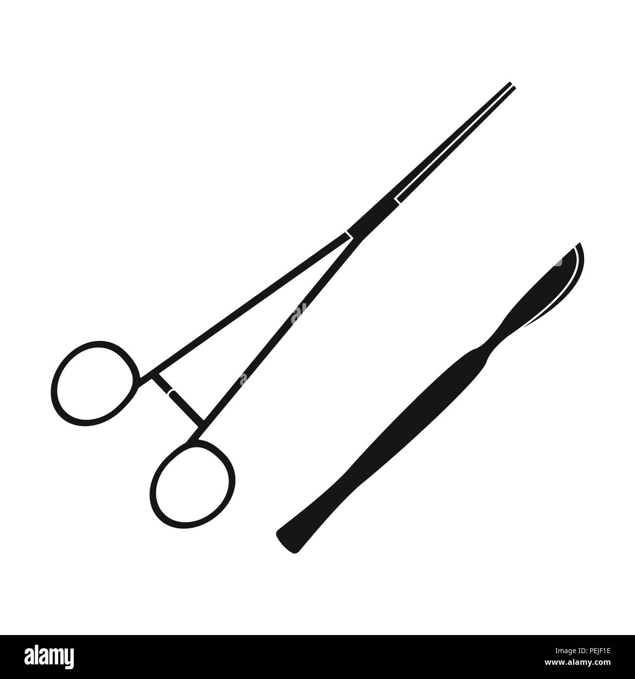 Schwarz Blade Pflege Schelle Heilung Schnitt Design Arzt Ausrustung Gesundheit Gesundheitswesen Krankenhaus Icon Illustration Schnitt Instrument Instrumente Isoliert Messer Logo Medizintechnik Medizin Metall Betrieb Skalpell