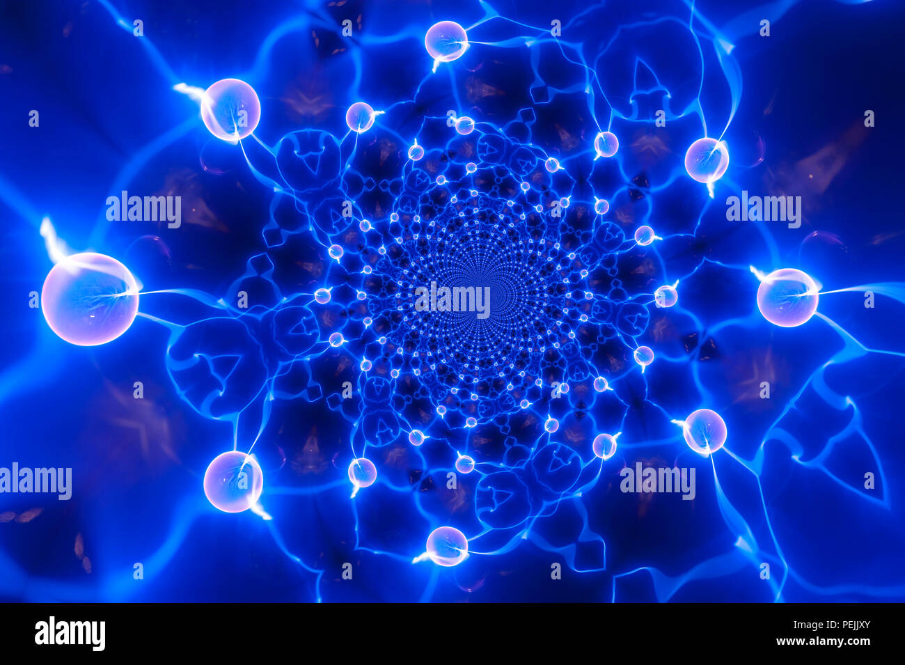 Kaleidoskopische Muster eines Plasma Kugel, auf eigene Referenz Bild Stockfoto