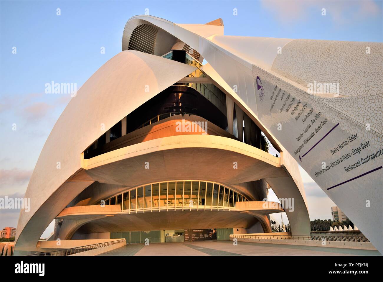 Valencia Kunst und Science Center des Architekten Santiago Calatrava ist ein Meisterwerk der Kunst und moderne Architektur, die beliebteste Touristenattraktion. Stockfoto