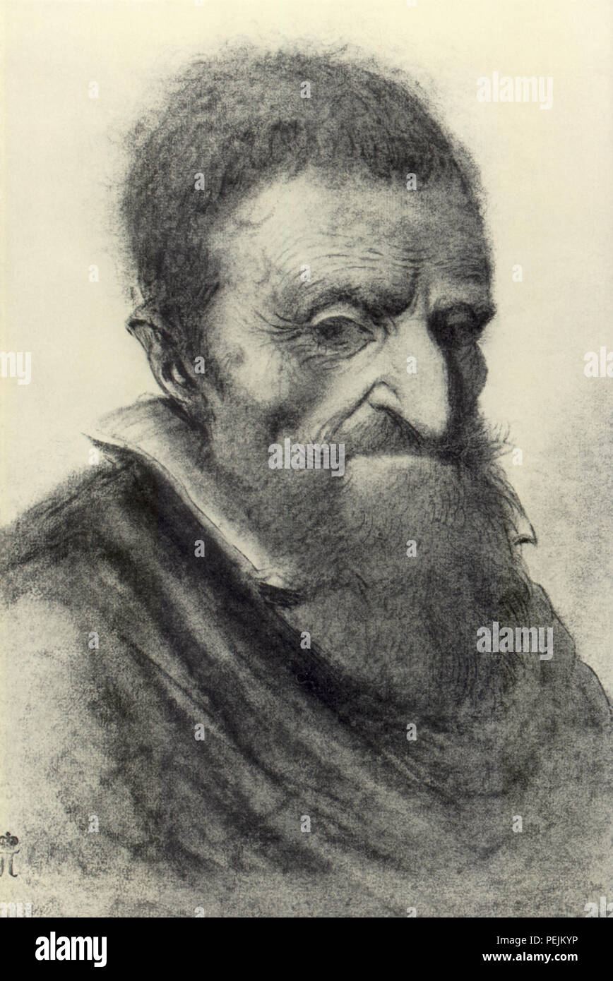 Portrait des alten Mannes, Lagneau, Pierre Stockfoto