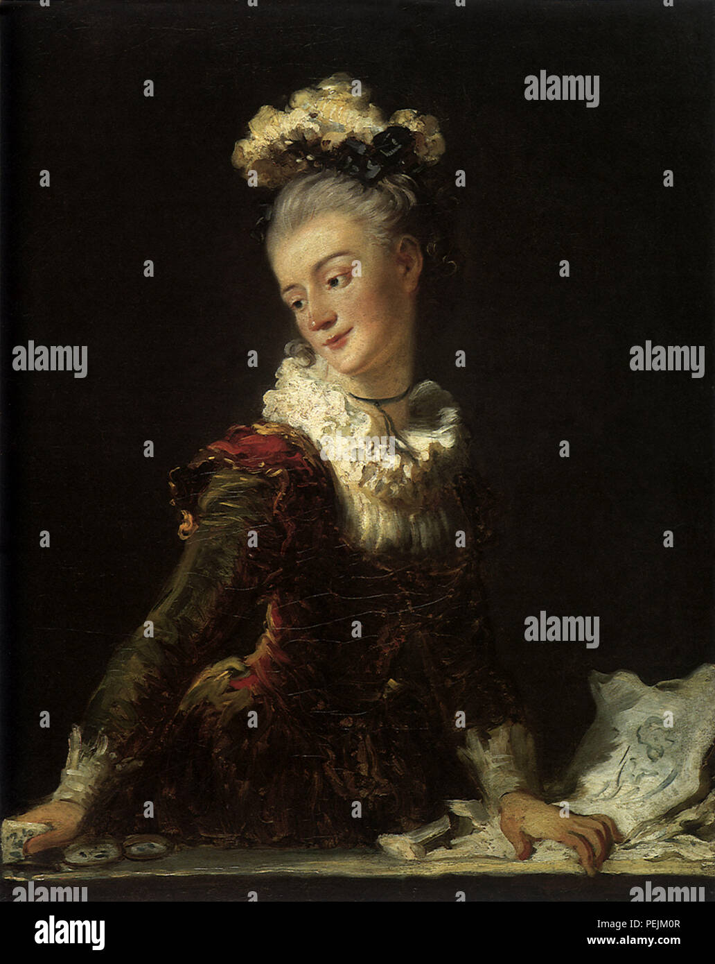 Portrait der Schauspielerin, Jean Honore Fragonard, Stockfoto