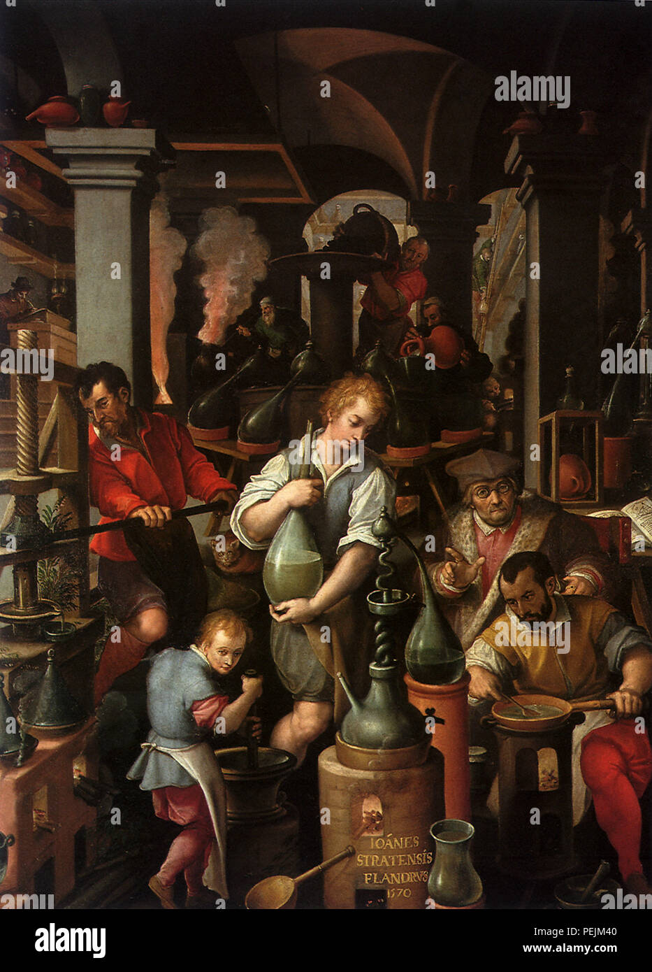 Jewels Studio 1571 Jan van der Straet, Stockfoto