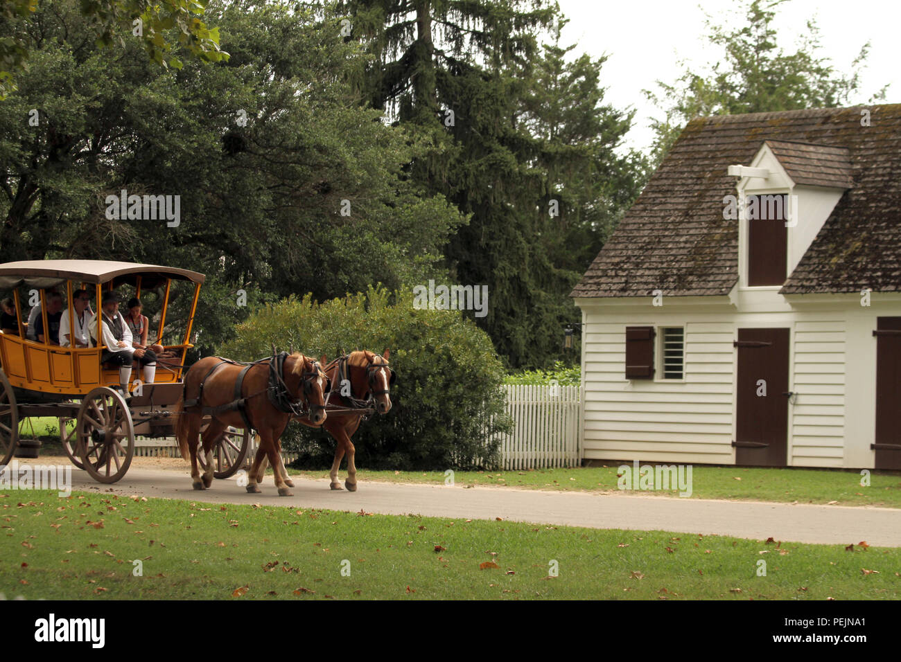 Pferdekutsche tour in Williamsburg, Virginia Stockfoto