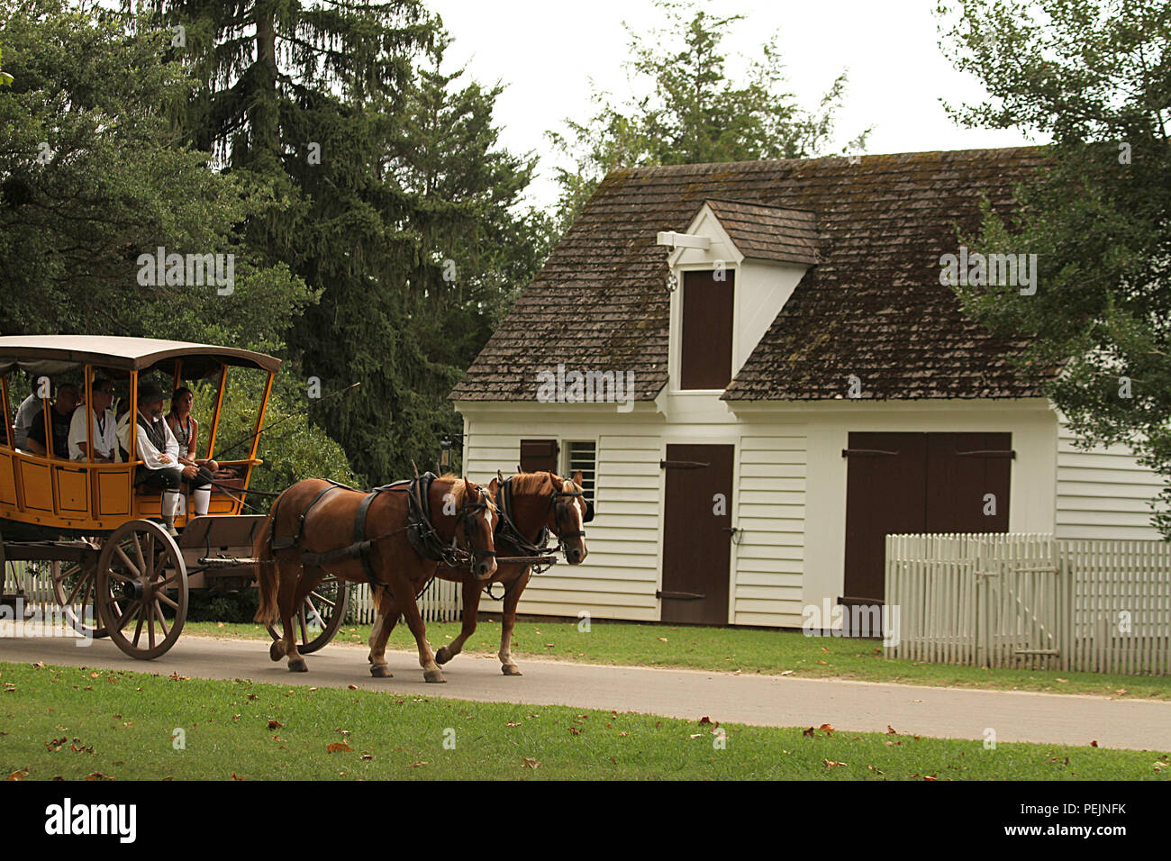 Pferdekutsche tour in Williamsburg, Virginia Stockfoto