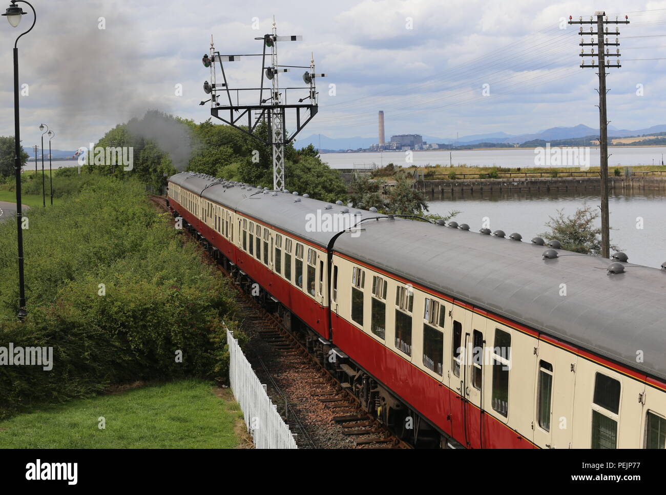 Dampfzug auf Bo'ness Kinneil Railway Bo'ness Schottland August 2018 Stockfoto