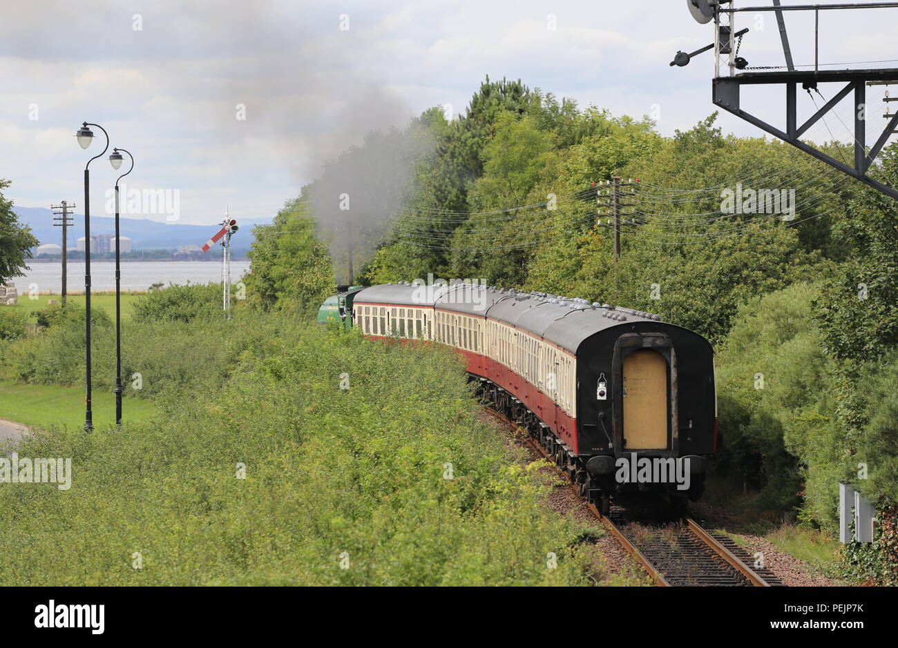 Dampfzug auf Bo'ness Kinneil Railway Bo'ness Schottland August 2018 Stockfoto