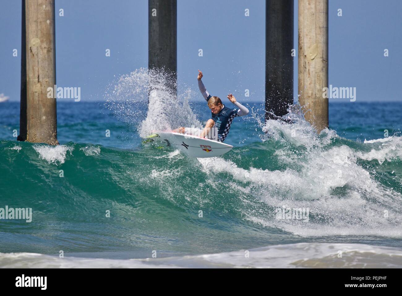 Kolohe Andino konkurrieren in der US Open des Surfens 2018 Stockfoto