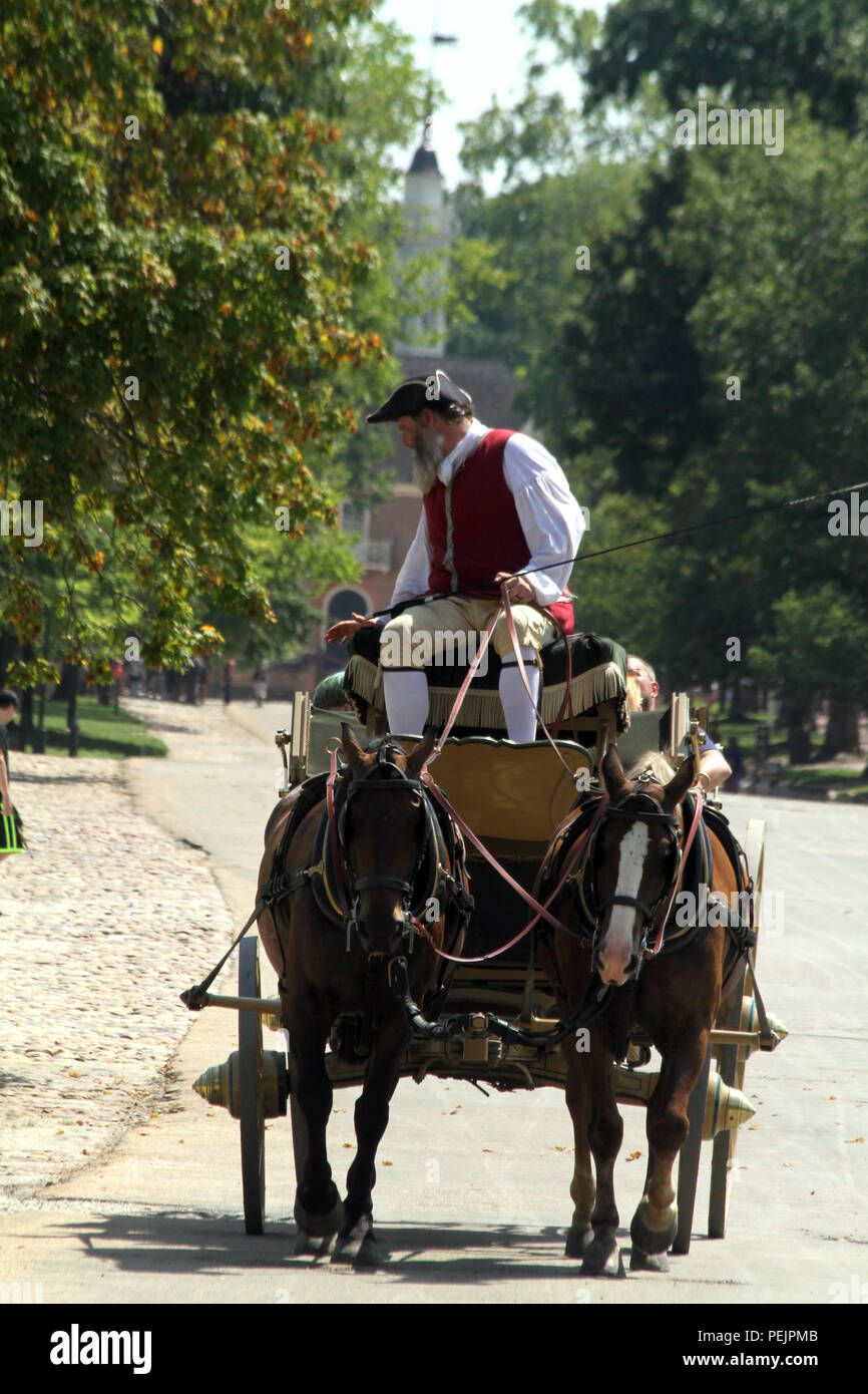 Kutschenfahrt in Williamsburg, Virginia, USA Stockfoto