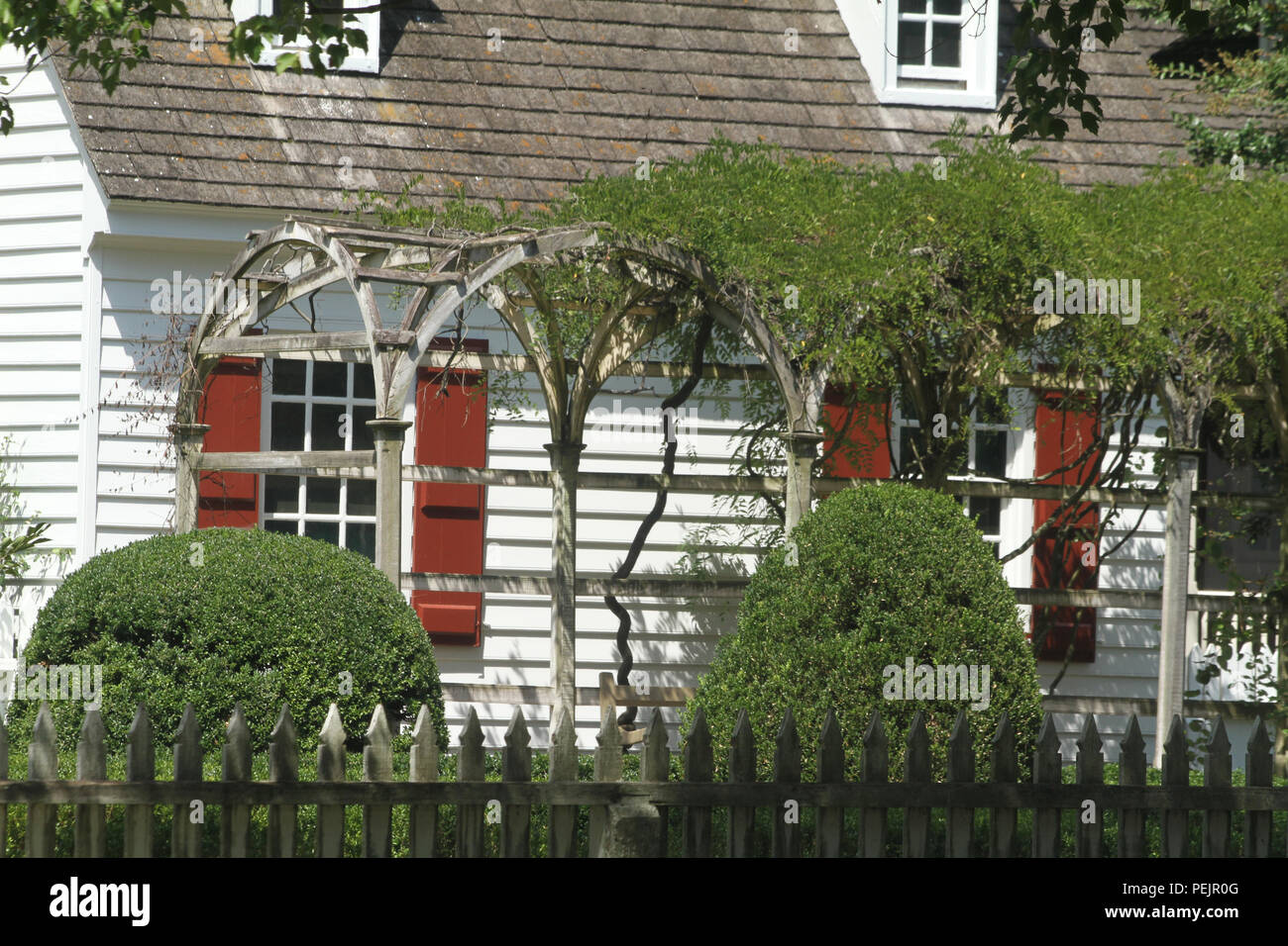 Altes Haus in Colonial Williamsburg, Virginia, USA Stockfoto