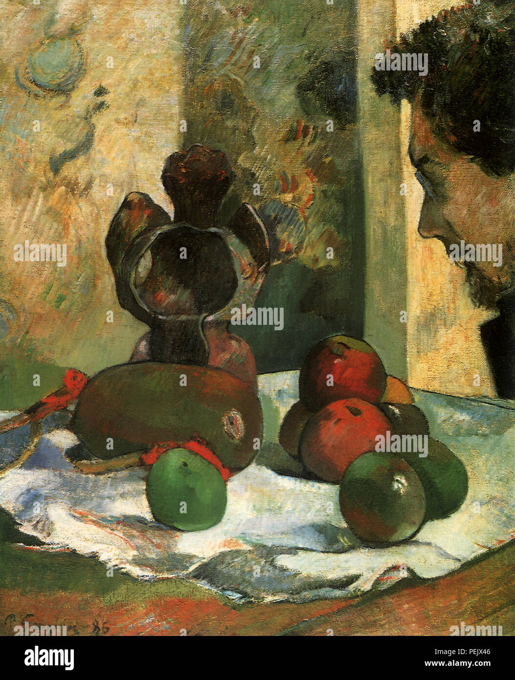 Noch immer leben mit Profil, Gauguin, Paul Stockfoto