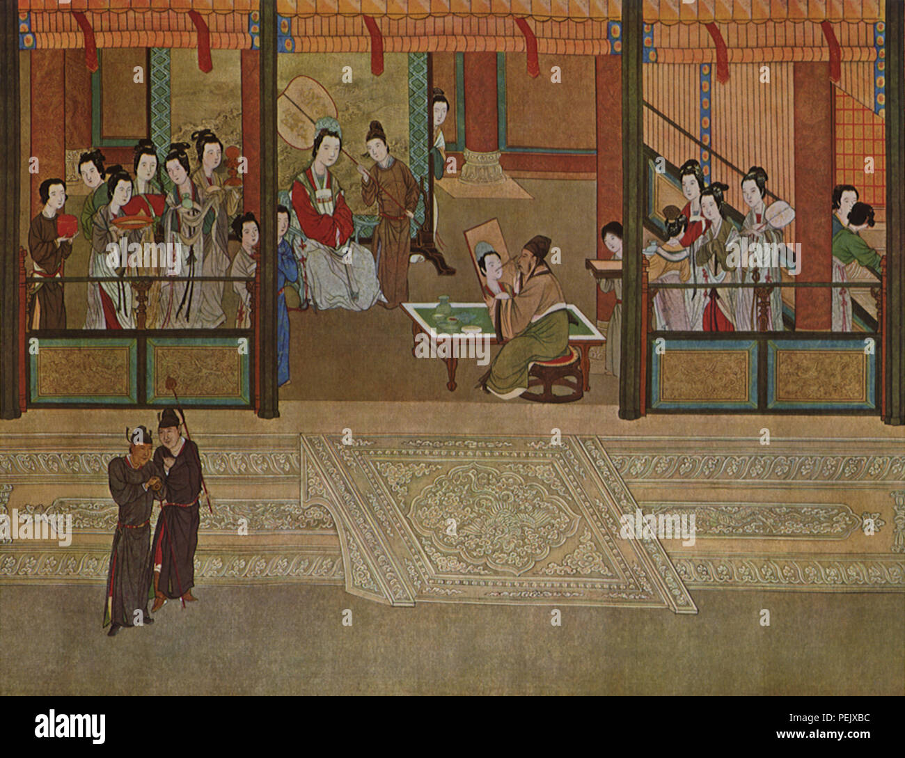 Han Palace Szene, Ying, Qiu Stockfoto