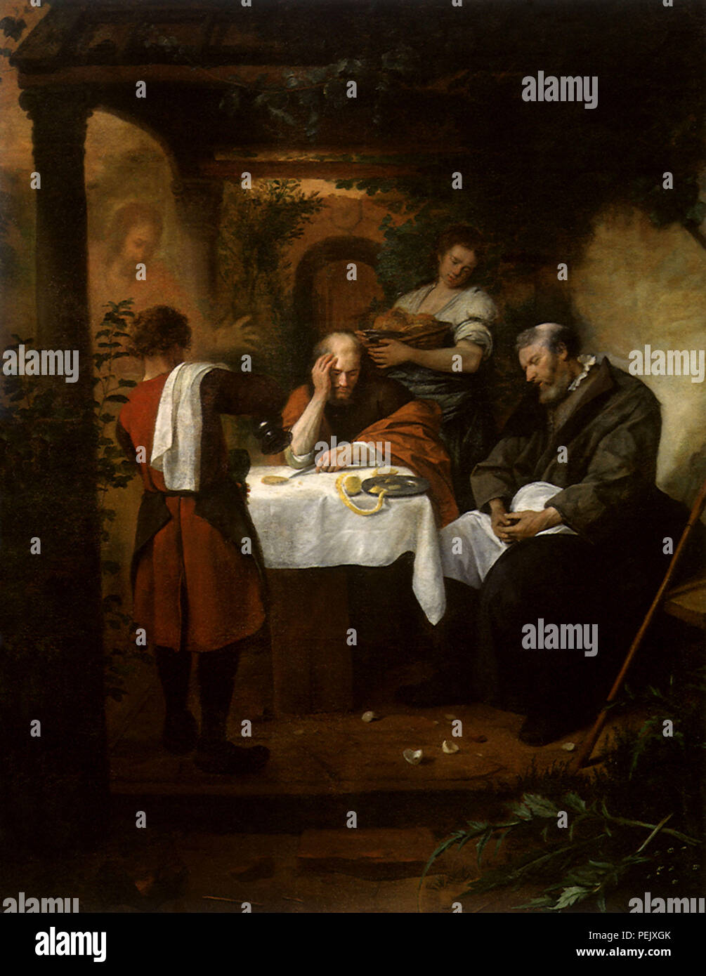 Abendmahl in Emmaus, Steen, Jan Stockfoto