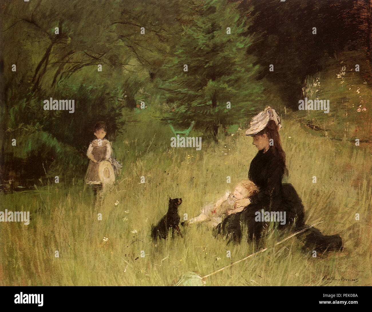 Auf dem Rasen, Morisot, Berthe Stockfoto