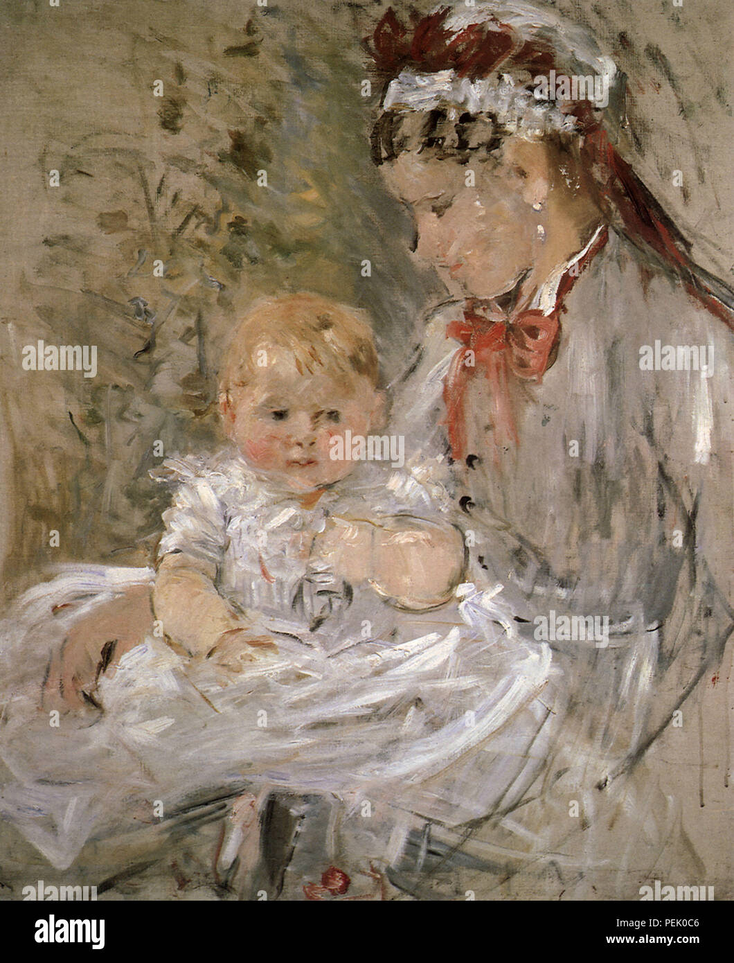 Julie mit ihrer Amme, Morisot, Berthe Stockfoto