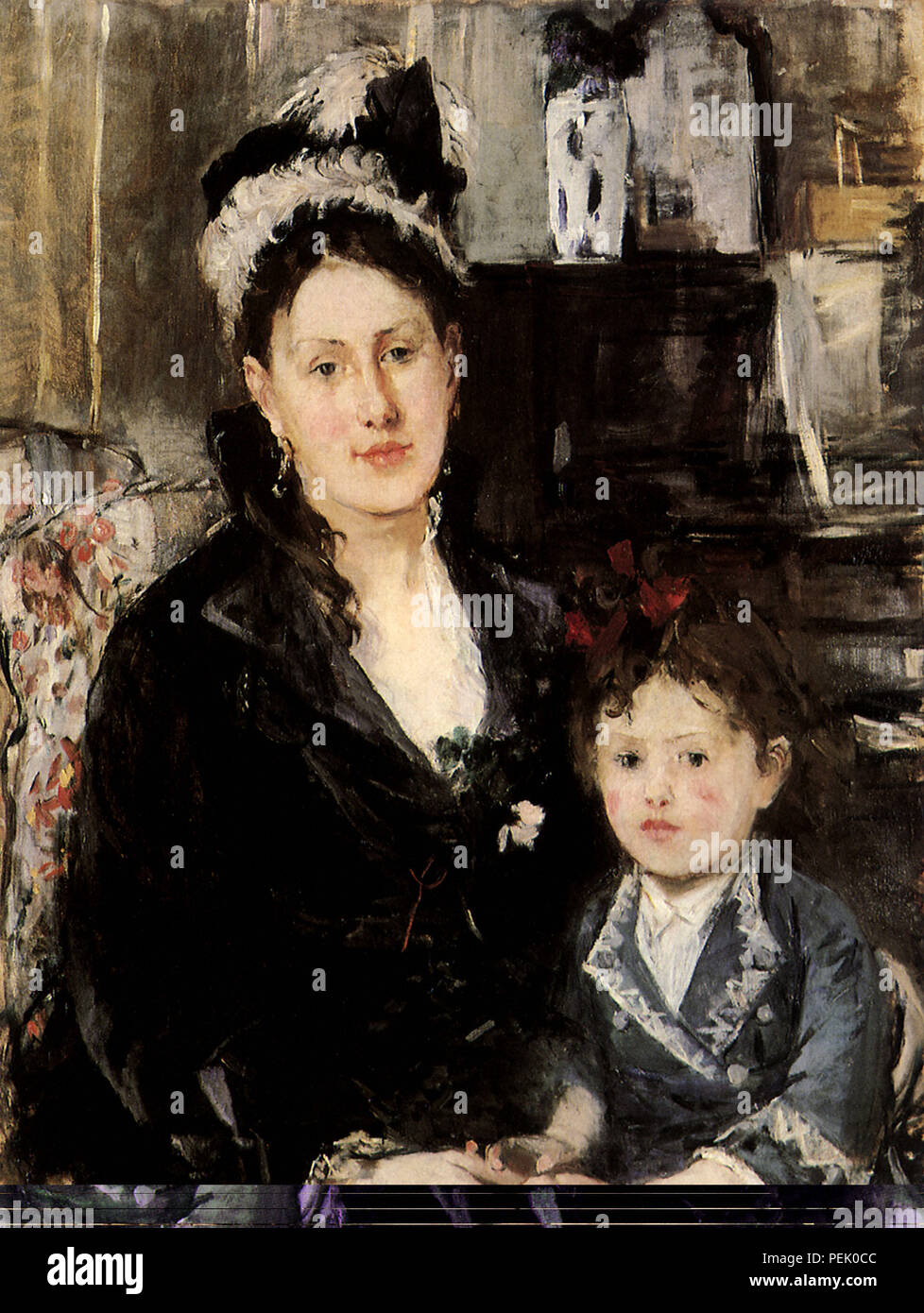 Porträt der Mme. Boursier und ihre Tochter, Morisot, Berthe Stockfoto