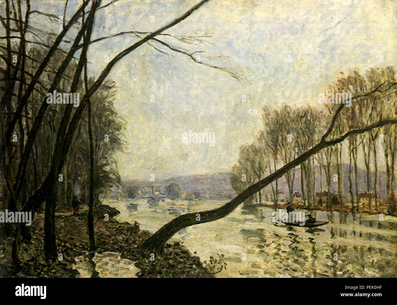 Ufer der Seine im Herbst, Sisley, Alfred Stockfoto