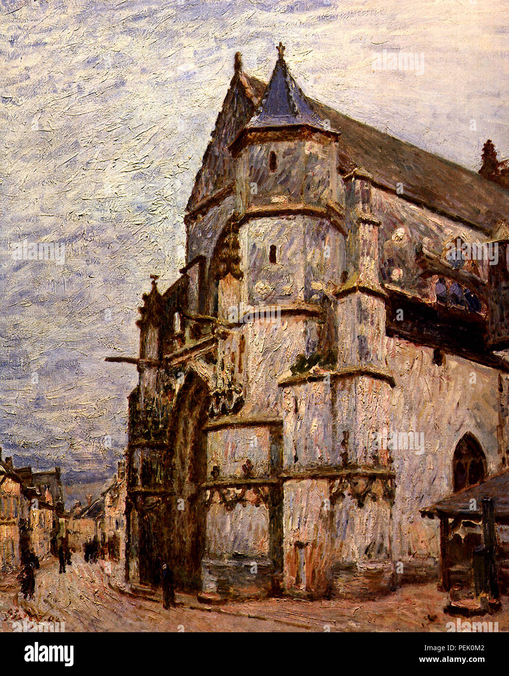 Kirche von Moret nach Regen, Sisley, Alfred Stockfoto