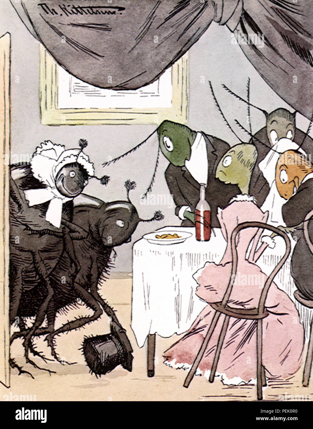 Insekt Dinner Party, Theodor Kittelsen, Stockfoto