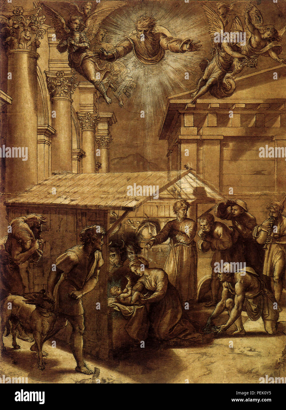 Die Anbetung der Hirten, Raphael, Raffaello S. Stockfoto