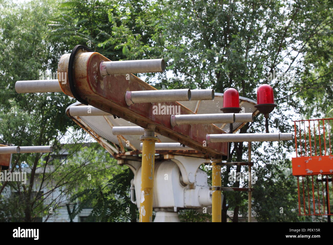 Eine ILS localizer Antenne an der zivilen Luftfahrt Museum, Peking, China Stockfoto