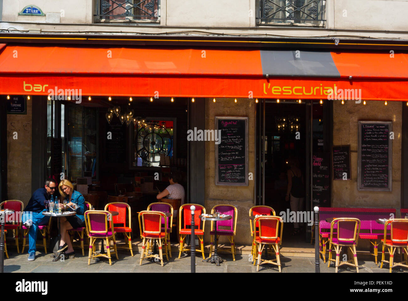 Rue de Turenne Le Marais, Paris, Frankreich Stockfoto