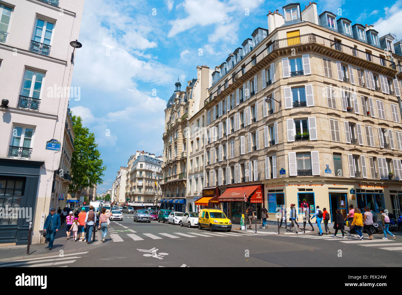 Rue Saint Jacques, Sorbonne, Paris, Frankreich Stockfoto