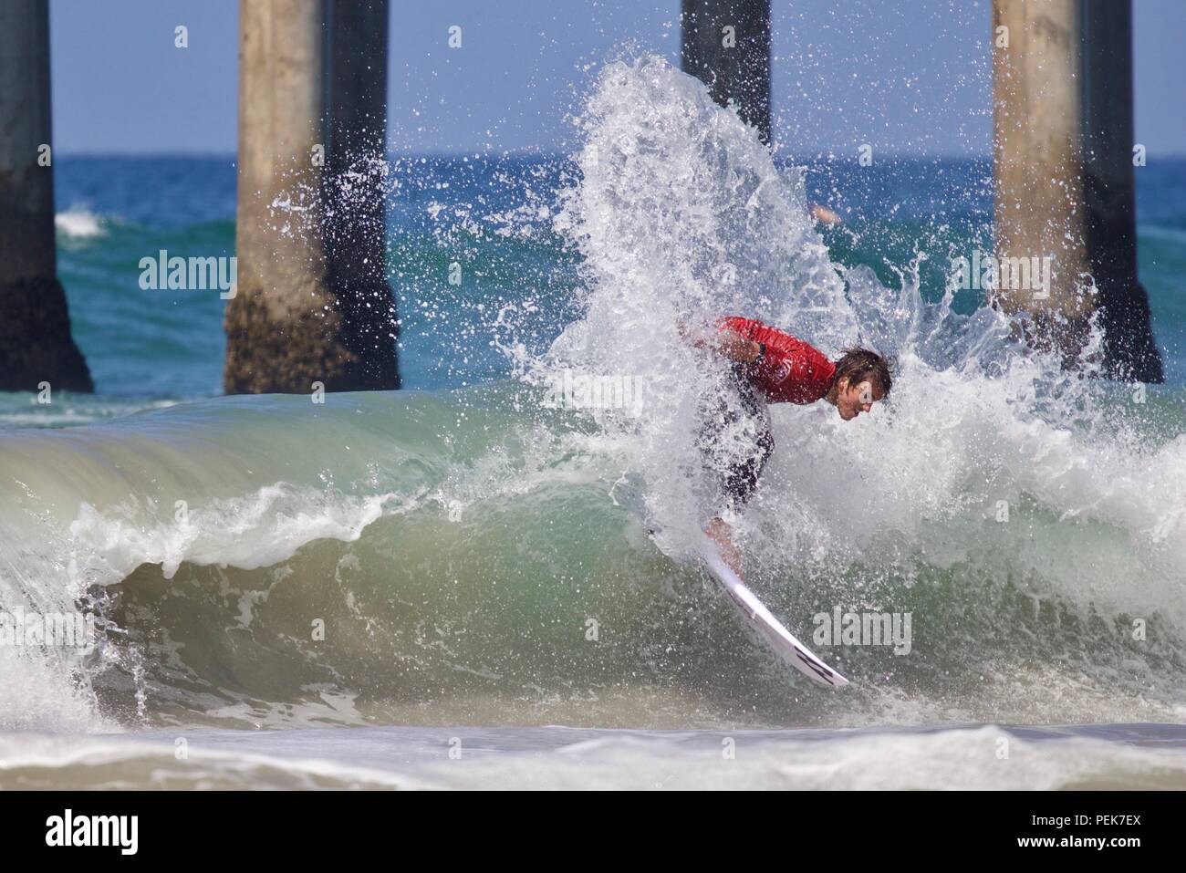 Reef Heazlewood konkurrieren in der US Open des Surfens 2018 Stockfoto