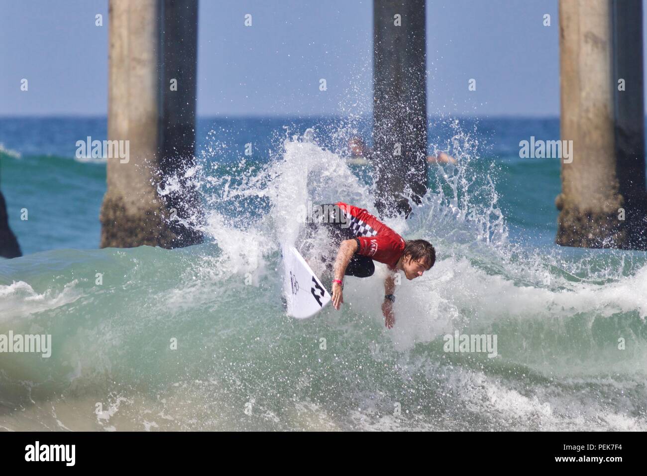 Reef Heazlewood konkurrieren in der US Open des Surfens 2018 Stockfoto