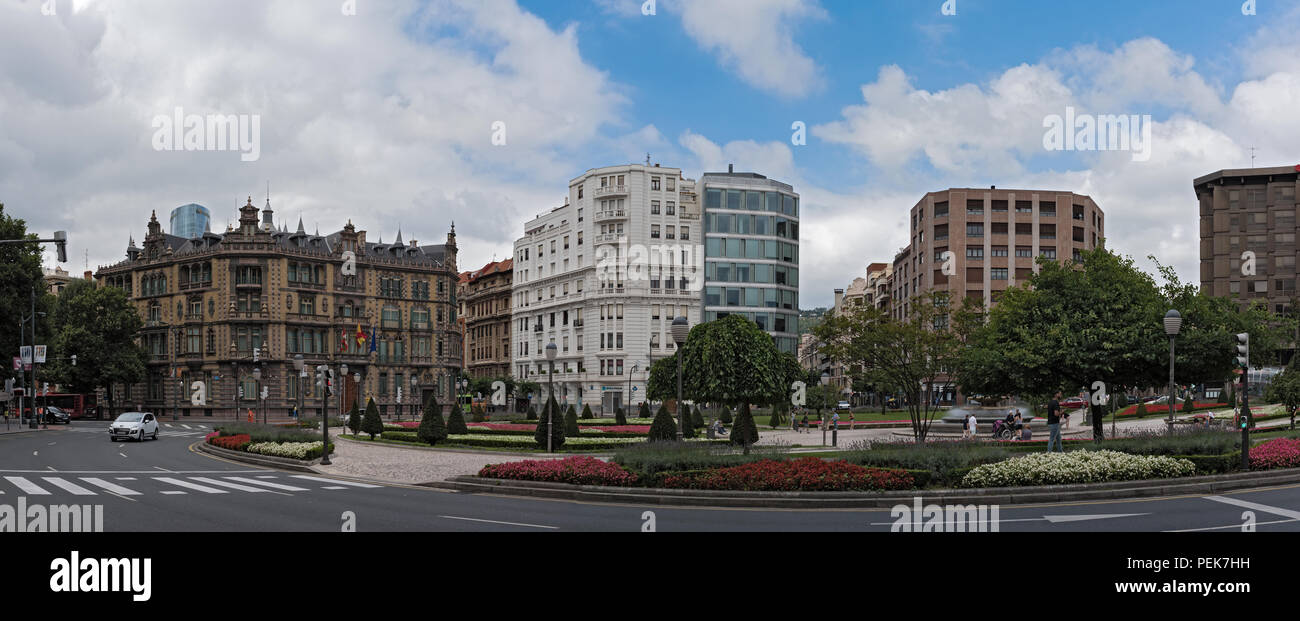 Moyua oder elliptische Platz im Bezirk Abando, Bilbao, Spanien. Stockfoto