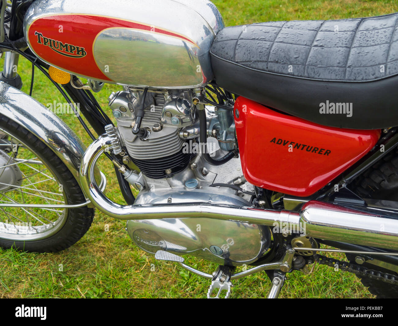 Triumph Trophy 500 cc twim Trail Motorrad Motor detail Stockfoto