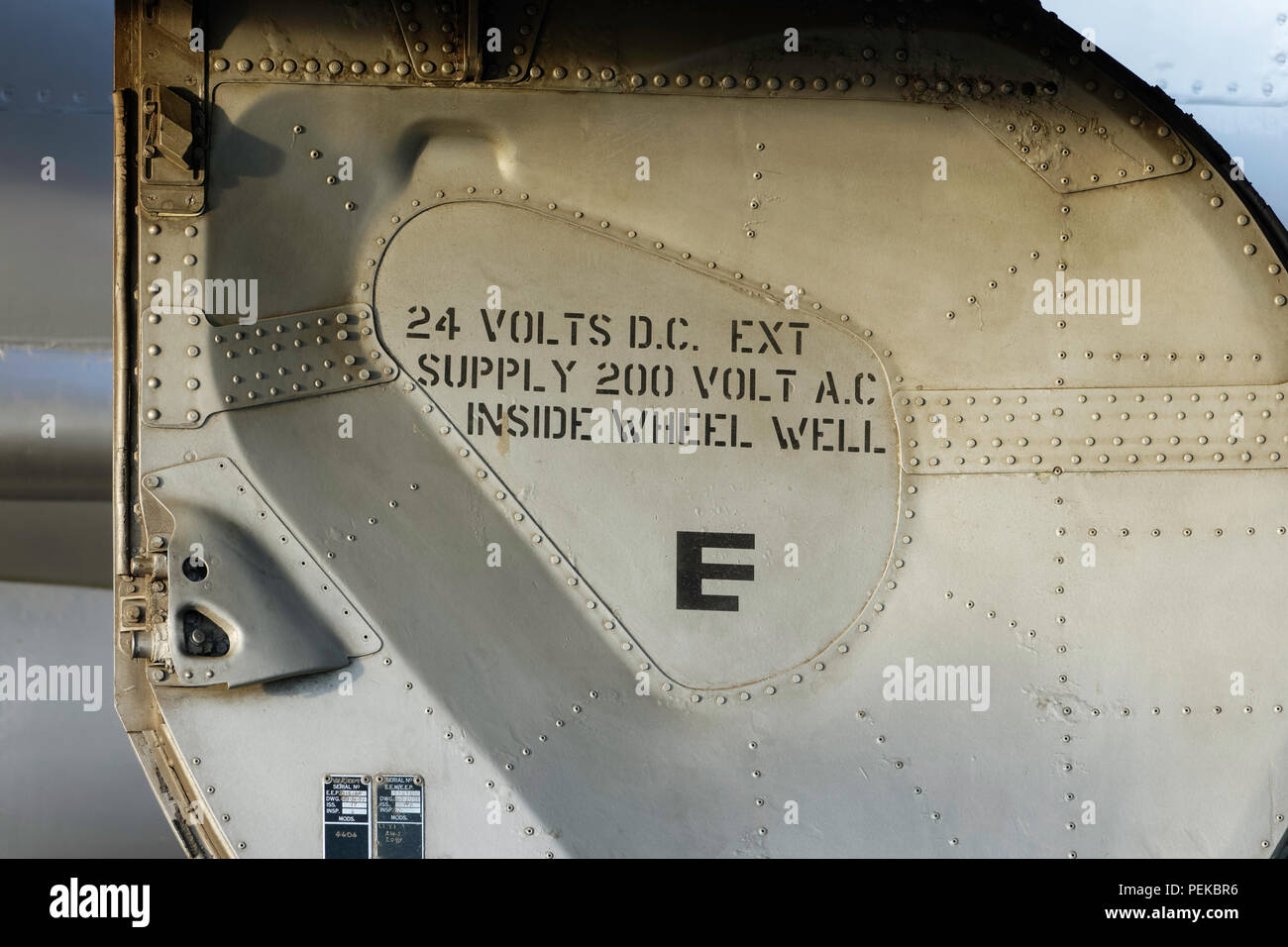 Mainwheel Tür auf einem English Electric Lightning Jet Stockfoto