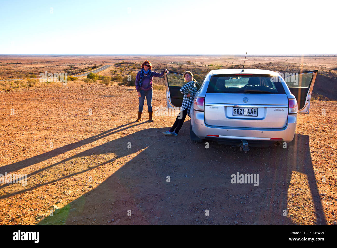 Bild genommen, während für einen Familienurlaub in den regionalen outback Stadt Broken Hill in New South Wales, Australien Stockfoto