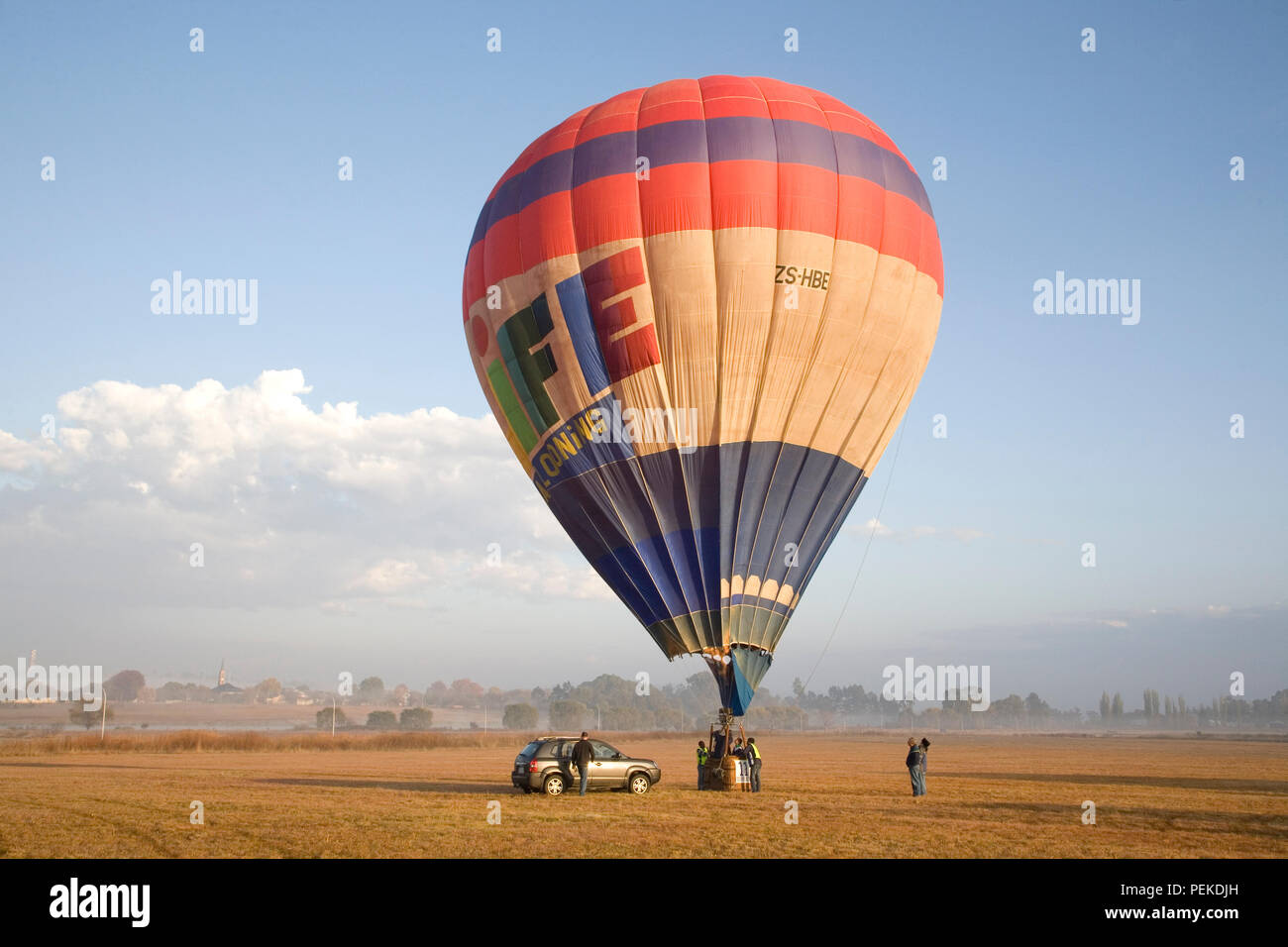 Hot Air Balloon bereit für den Start Stockfoto