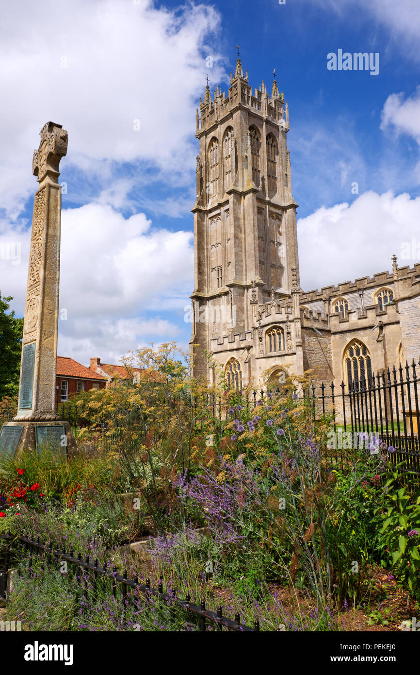 St. Johannes der Täufer Kirche. Glastonbury, Somerset, Großbritannien Stockfoto