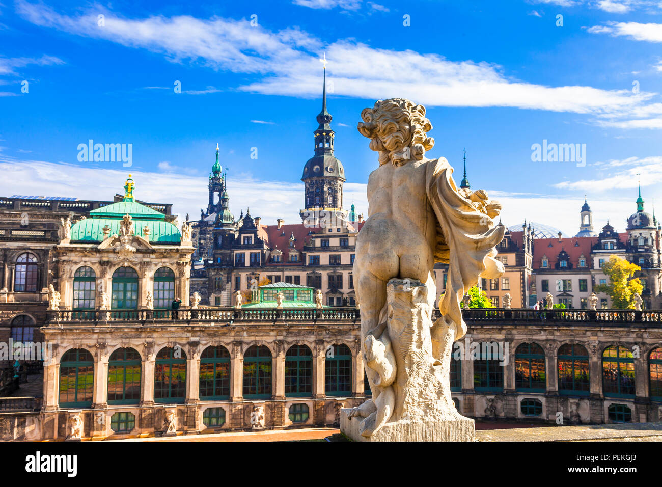 Elegante Zwinger in Dresden, Deutschland. Stockfoto