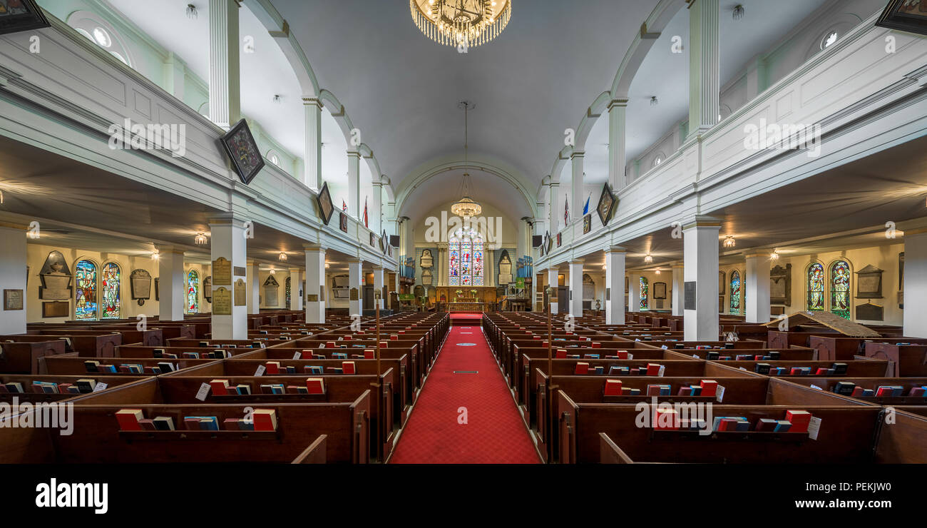 St. Paul's Kirche in 1749 Argyle Street, Halifax, Nova Scotia am 16. Juli 2018. Es ist das älteste erhaltene protestantische Kirche in Kanada und den Ältesten Stockfoto