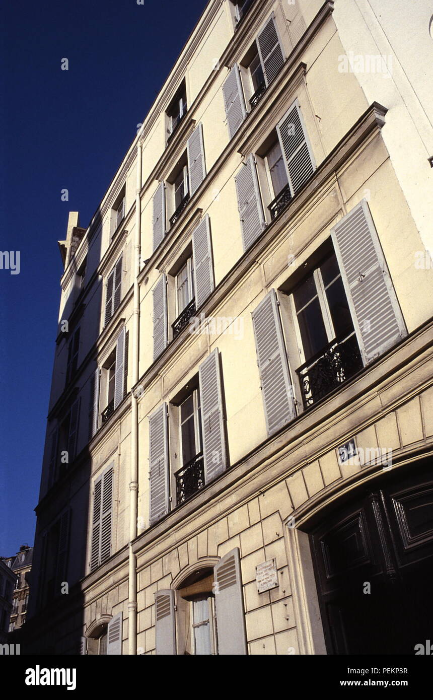 AJAXNETPHOTO. PARIS, Frankreich. - Ateliers - 54 Rue Lepic - Vincent und Theo van Gogh hier auf der 3. Etage zwischen 1886 und 1888 lebte. Foto: Jonathan Eastland/AJAX REF: 891282 Stockfoto