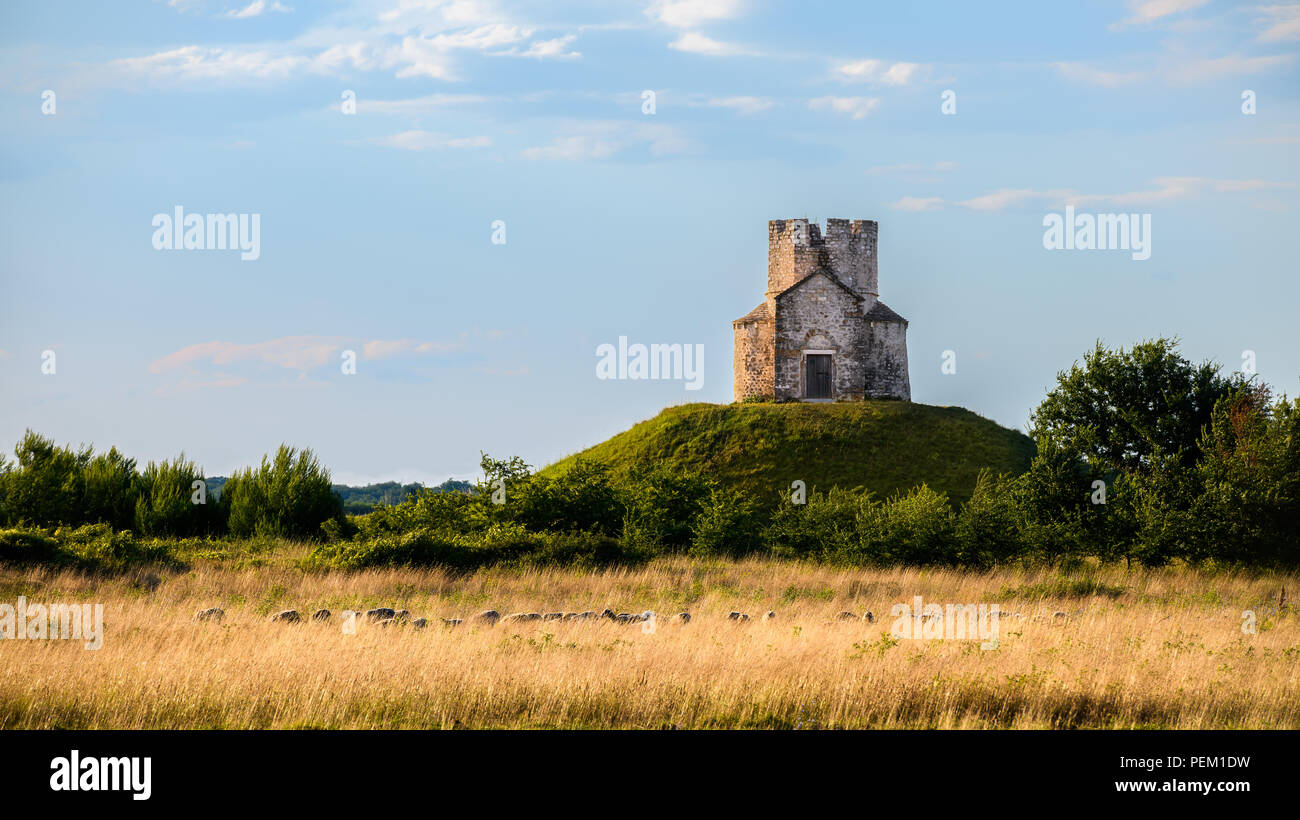 Mittelalterlichen Kirche St. Nikolaus Sveti Nikola in der Nähe von Nin, Dalmatien, Kroatien Stockfoto