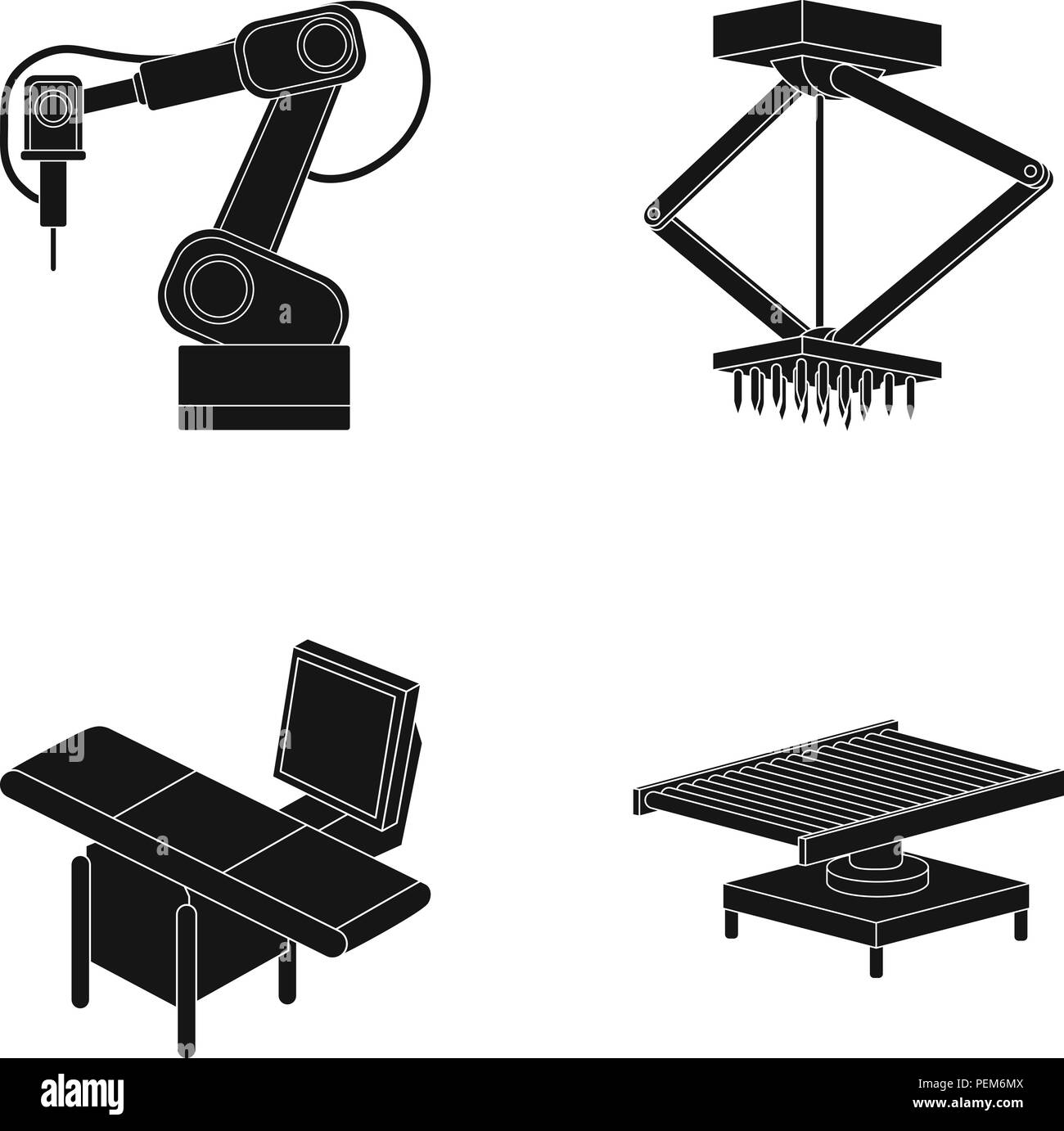 Legierungen, Gerät, automatisch, Automotive, schwarz, Sammlung, Beton, Enterprise, Ausrüstung, Fabrik, Rahmen, Glas, Icon, Illustration, Innovation, Installation, Installationen, Instrumente, isoliert, Maschine, Maschinen, Materialien, Mechanik, Metall, Verpackung, Teile, Kunststoff, Roboter, Bildschirm, semi, Satz, Zeichen, Station, Symbol, System, Tisch, Werkzeuge, Vector, web Logo, Schweißen, Vektor, Vektoren, Stock Vektor