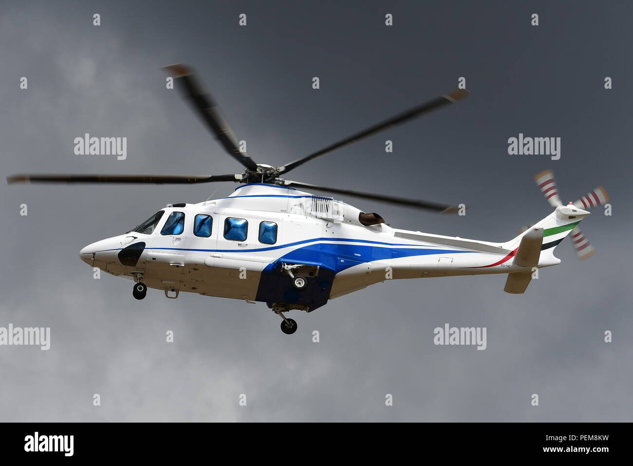 DUBAI AIR WING AW 139 DU-142. Stockfoto