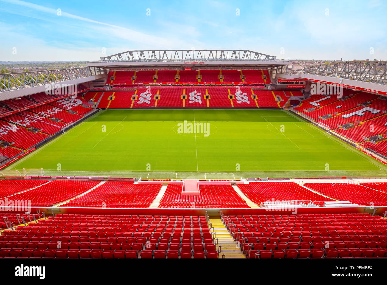 Liverpool Grossbritannien 17 Mai 2018 Anfield Stadion Die Heimstatte Des Fc Liverpool Hat Eine Kapazitat Von 54 074 Die Sechste L Stockfotografie Alamy