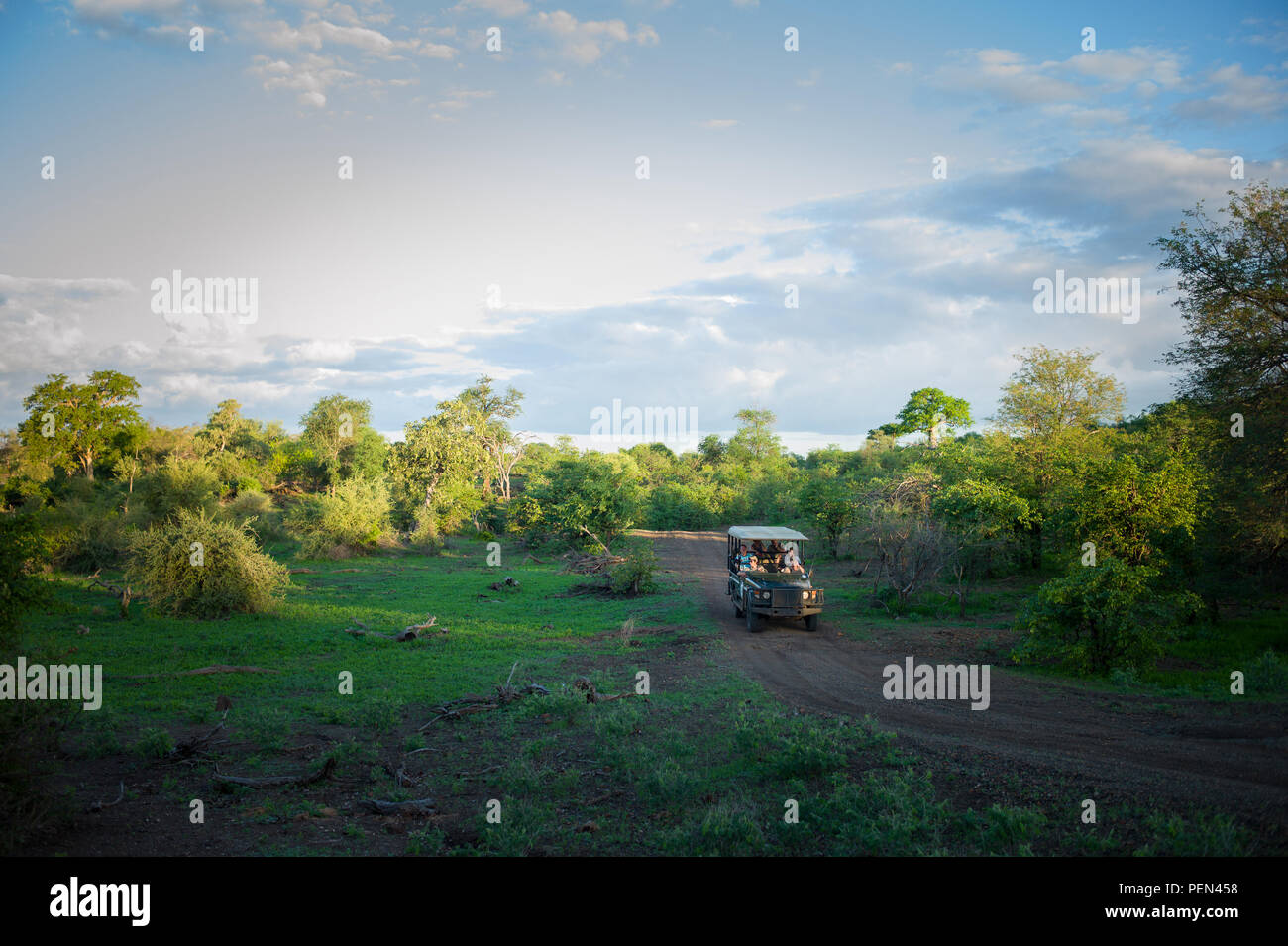 Das Pafuri Region im äußersten Norden von Kruger National Park ist ein herrliches Ziel für eine Safari mit viel Wildnis und unglaubliche Landschaften. Stockfoto