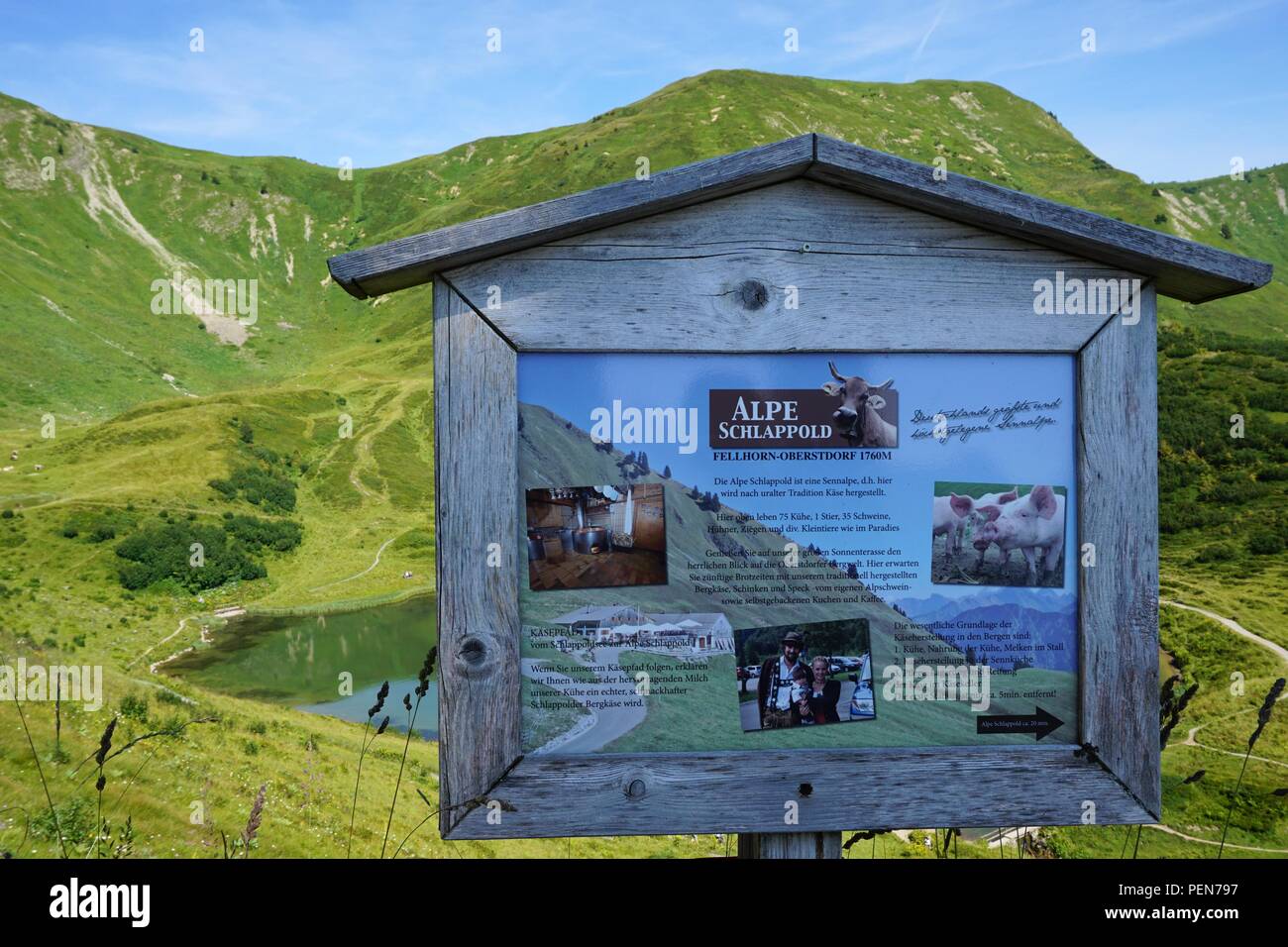 Tagesausflug auf Fellhorn Berg in den Alpen Stockfoto