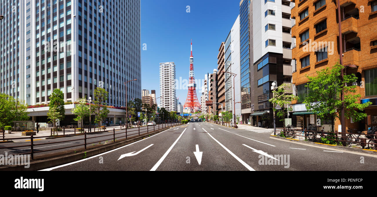 Blick auf den Tokyo Tower, Japan Stockfoto