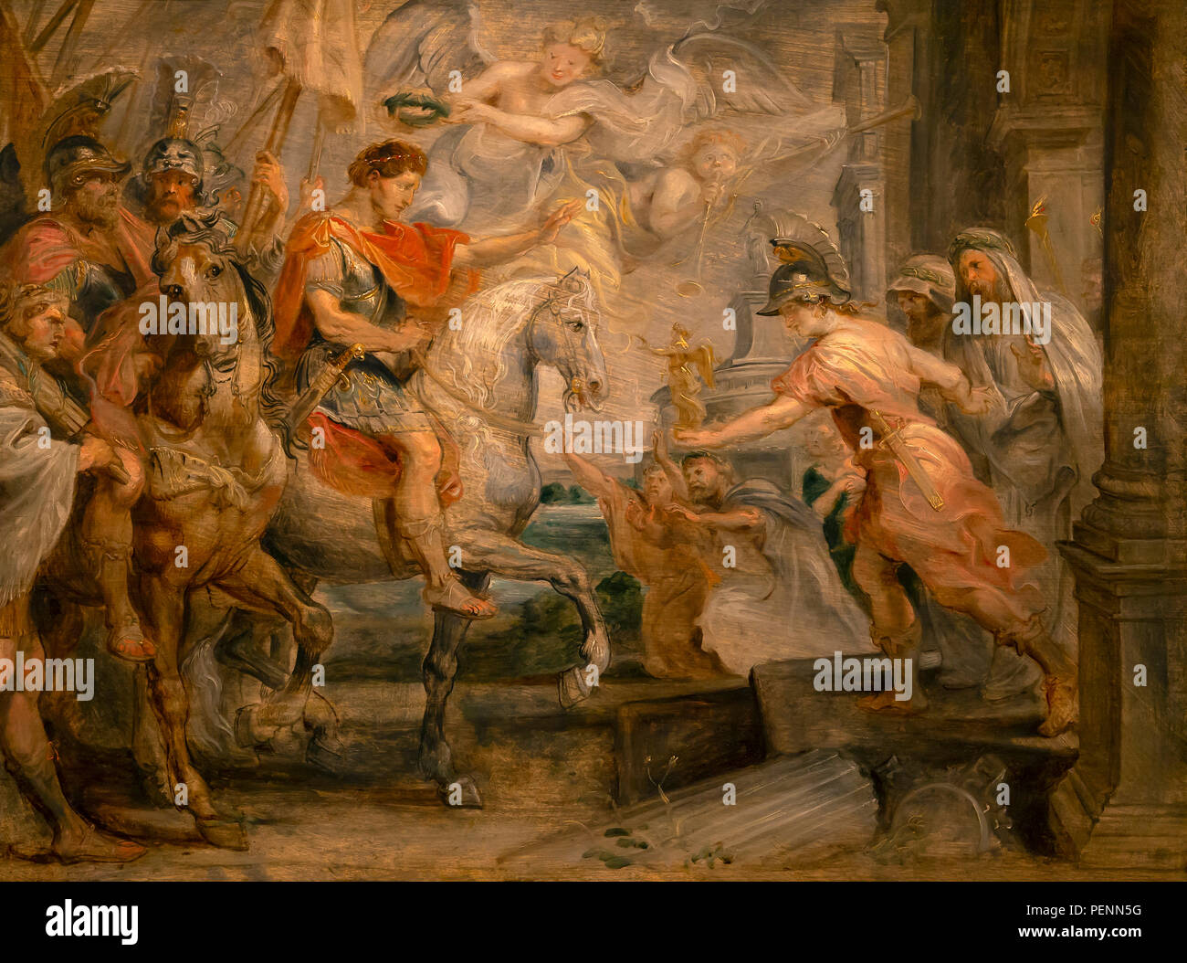 Triumphierend Eintrag Konstantins in Rom, Peter Paul Rubens, 1620-1622, Indianapolis Museum of Art, Indianapolis, Indiana, USA, Nordamerika Stockfoto