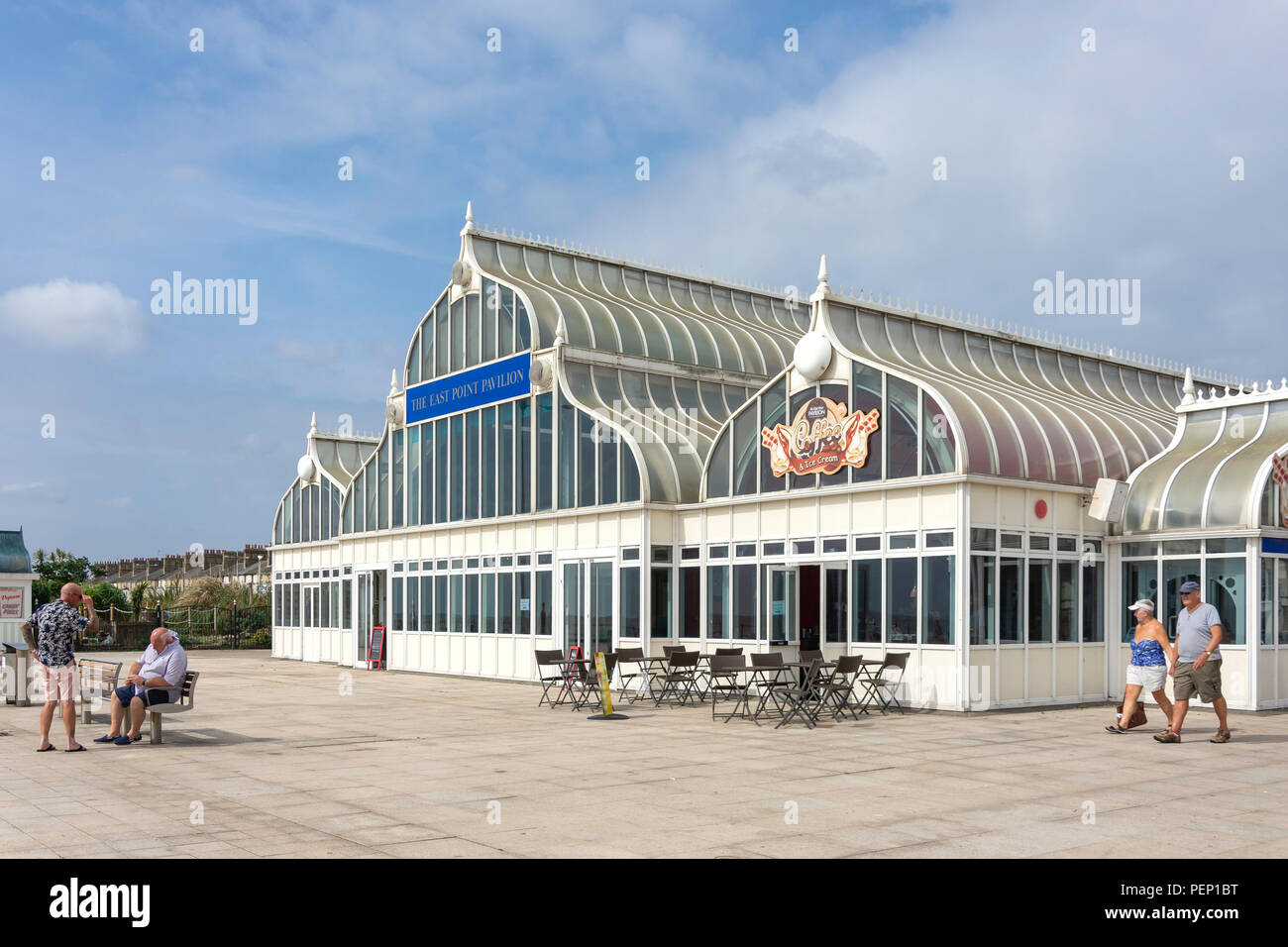 Die East Point Pavillon, Royal Plain, Lowestoft Strand, Lowestoft, Suffolk, England, Vereinigtes Königreich Stockfoto